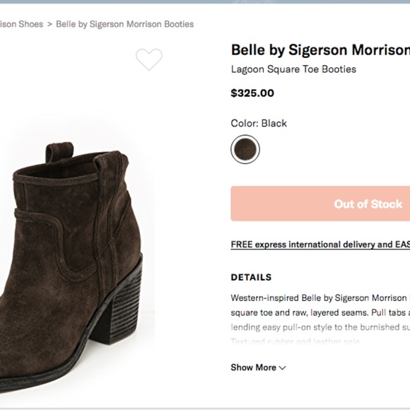 Belle by Sigerson Morrison Lagoon Suede Bootie - Picture 7 of 8